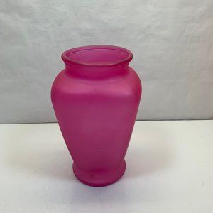 Pink Frosted Vase USA Vintage